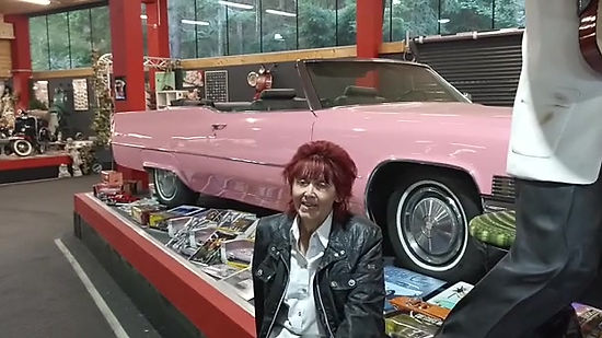 Helga Egger Bundespräsident 2022 Kandiatin Tirol Österreich  (13) Cadillac deville 1970 cabrio convertible rosa pink Elvis